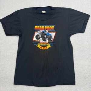 Vintage Screen Stars Bear Foot Monster‎ Truck 4x4 T-Shirt Kids 14-16 Black USA